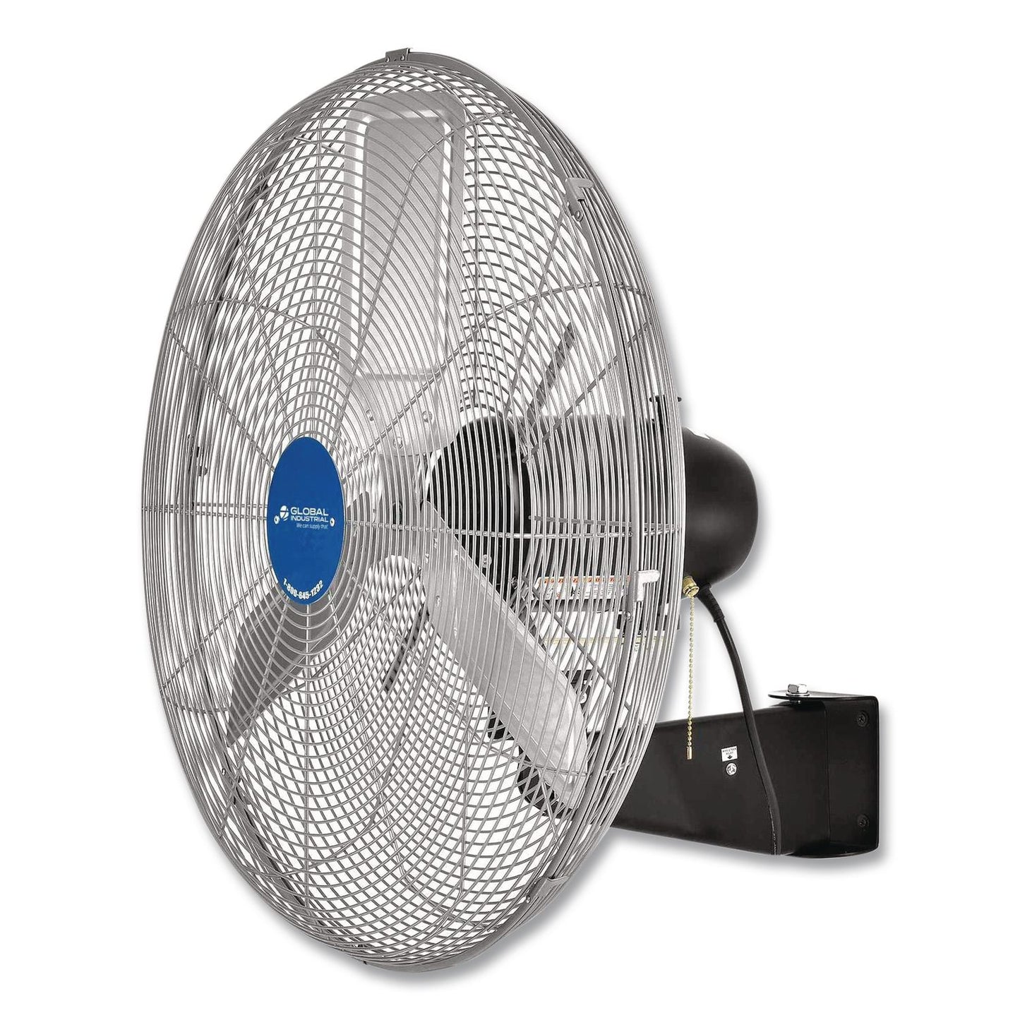 Global Industrial® Deluxe Oscillating Wall Mount Fan, 24", 3 Speeds, Silver (GBE258321)