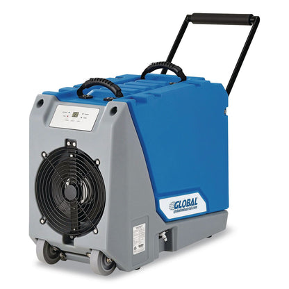 Global Industrial® Crawl Space Commercial Dehumidifier With Pump, 90 pt Tank Capacity, 13.31 x 34 x 25, Blue (GBE246707)