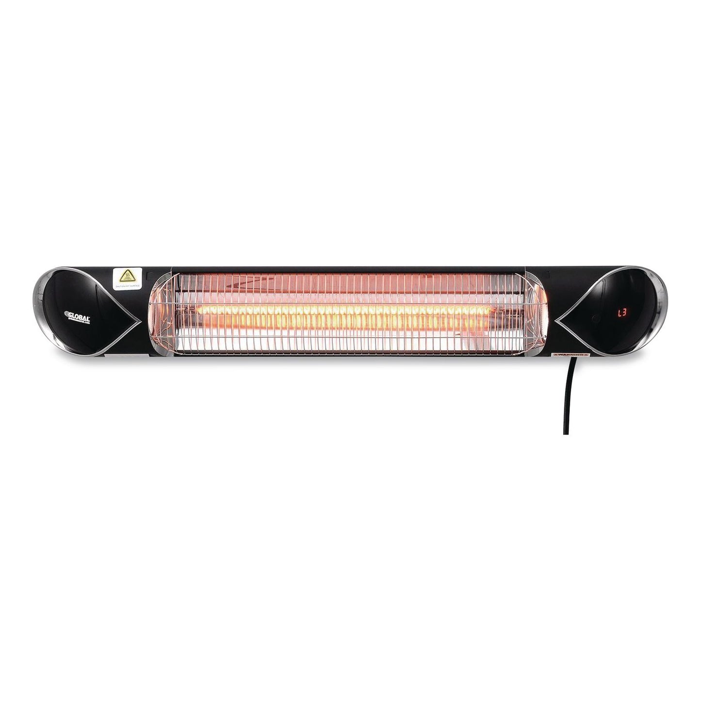 Global Industrial® Infrared Patio Heater with Remote Control, 1,500 W, 35.38 x 5.13 x 3.5, Black (GBE246718)