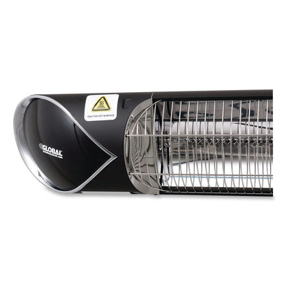 Global Industrial® Infrared Patio Heater with Remote Control, 1,500 W, 35.38 x 5.13 x 3.5, Black (GBE246718)