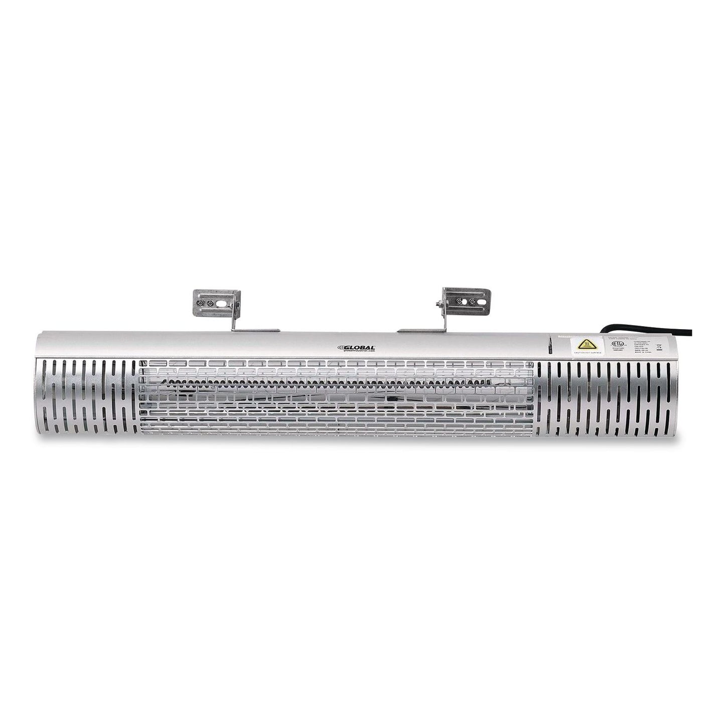 Global Industrial® Infrared Patio Heater with Remote Control, 1,500 W. 30.75 x 5 x 5.38, Silver (GBE246720)