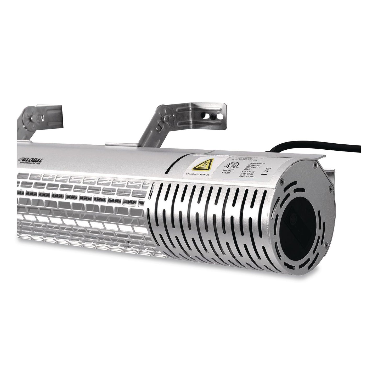 Global Industrial® Infrared Patio Heater with Remote Control, 1,500 W. 30.75 x 5 x 5.38, Silver (GBE246720)