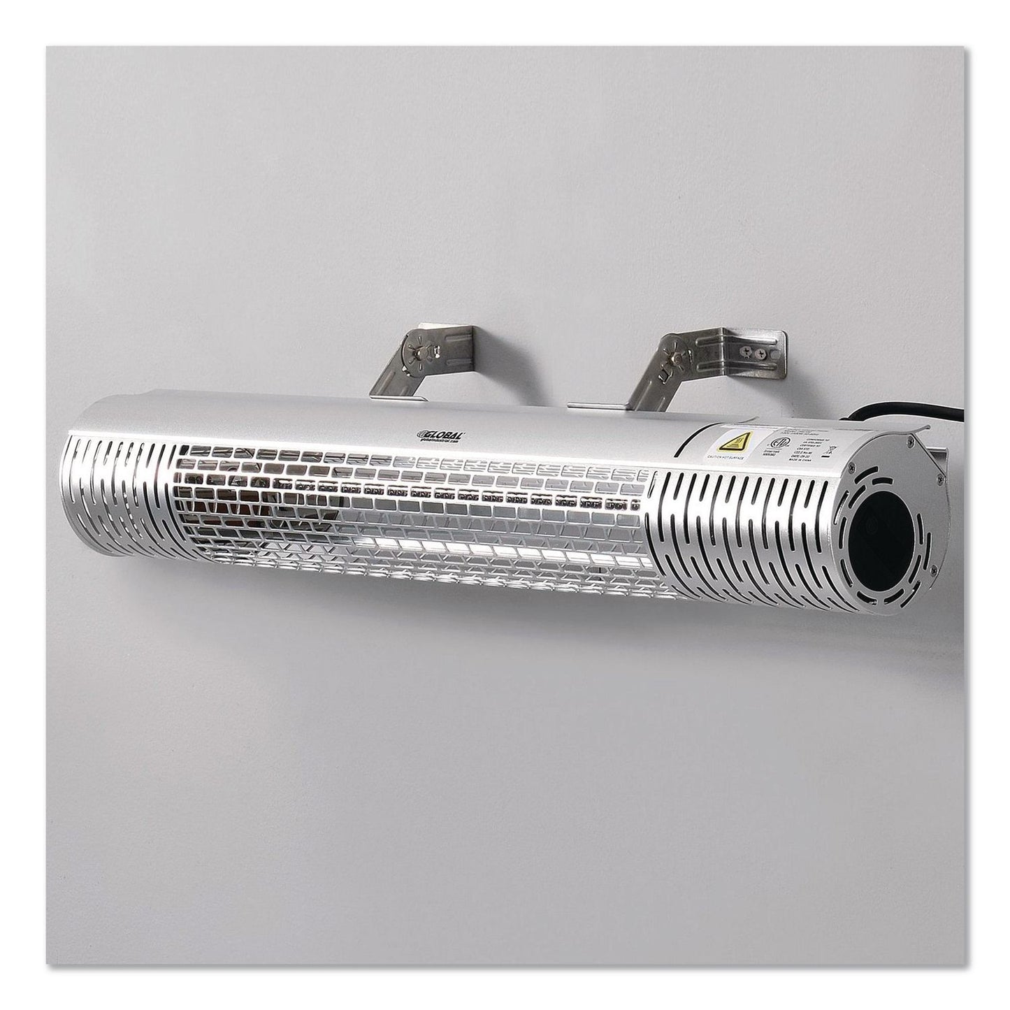 Global Industrial® Infrared Patio Heater with Remote Control, 1,500 W. 30.75 x 5 x 5.38, Silver (GBE246720)