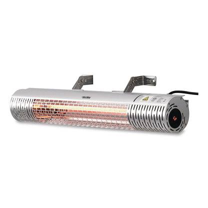 Global Industrial® Infrared Patio Heater with Remote Control, 1,500 W. 30.75 x 5 x 5.38, Silver (GBE246720)
