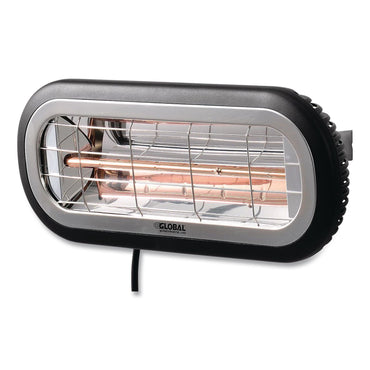 Global Industrial® Infrared Patio Heater Low Glare, 1,500 W, 3 x 7 x 7.5, Black (GBE246721)