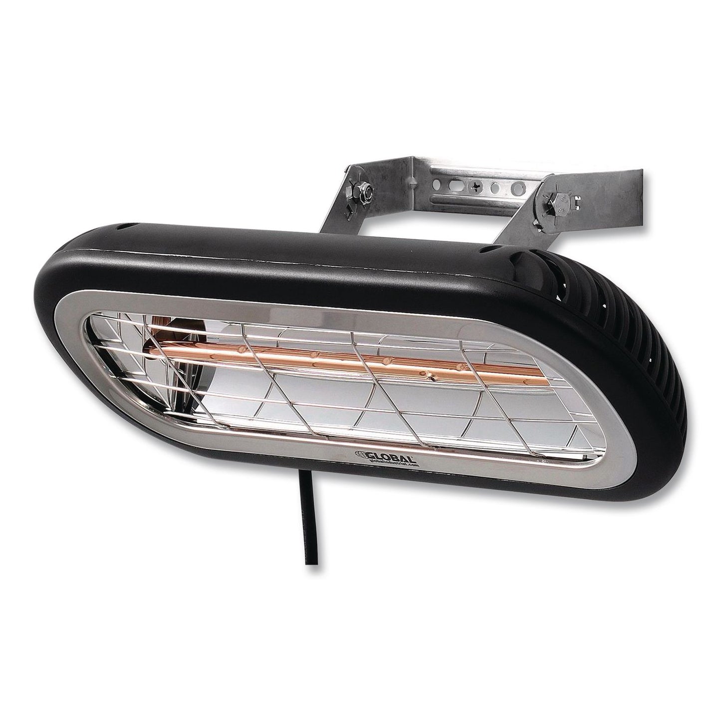 Global Industrial® Infrared Patio Heater Low Glare, 1,500 W, 3 x 7 x 7.5, Black (GBE246721)