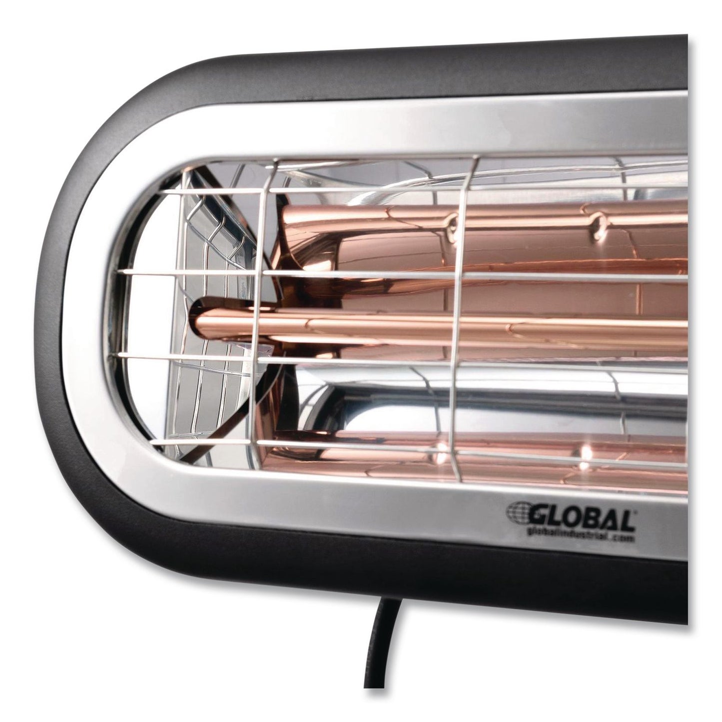 Global Industrial® Infrared Patio Heater Low Glare, 1,500 W, 3 x 7 x 7.5, Black (GBE246721)