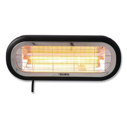 Global Industrial® Infrared Patio Heater Low Glare, 1,500 W, 3 x 7 x 7.5, Black (GBE246721)