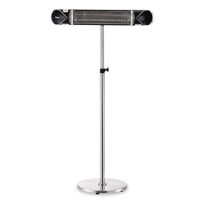 Global Industrial® Infrared Patio Heater Free Standing with Remote Control, 1,500 W, 35.38 x 5.13 x 42 to 82, Black (GBE246722)