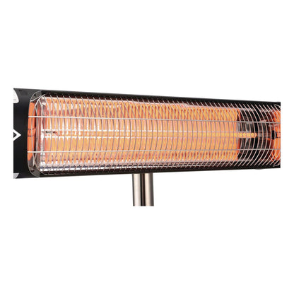 Global Industrial® Infrared Patio Heater Free Standing with Remote Control, 1,500 W, 35.38 x 5.13 x 42 to 82, Black (GBE246722)