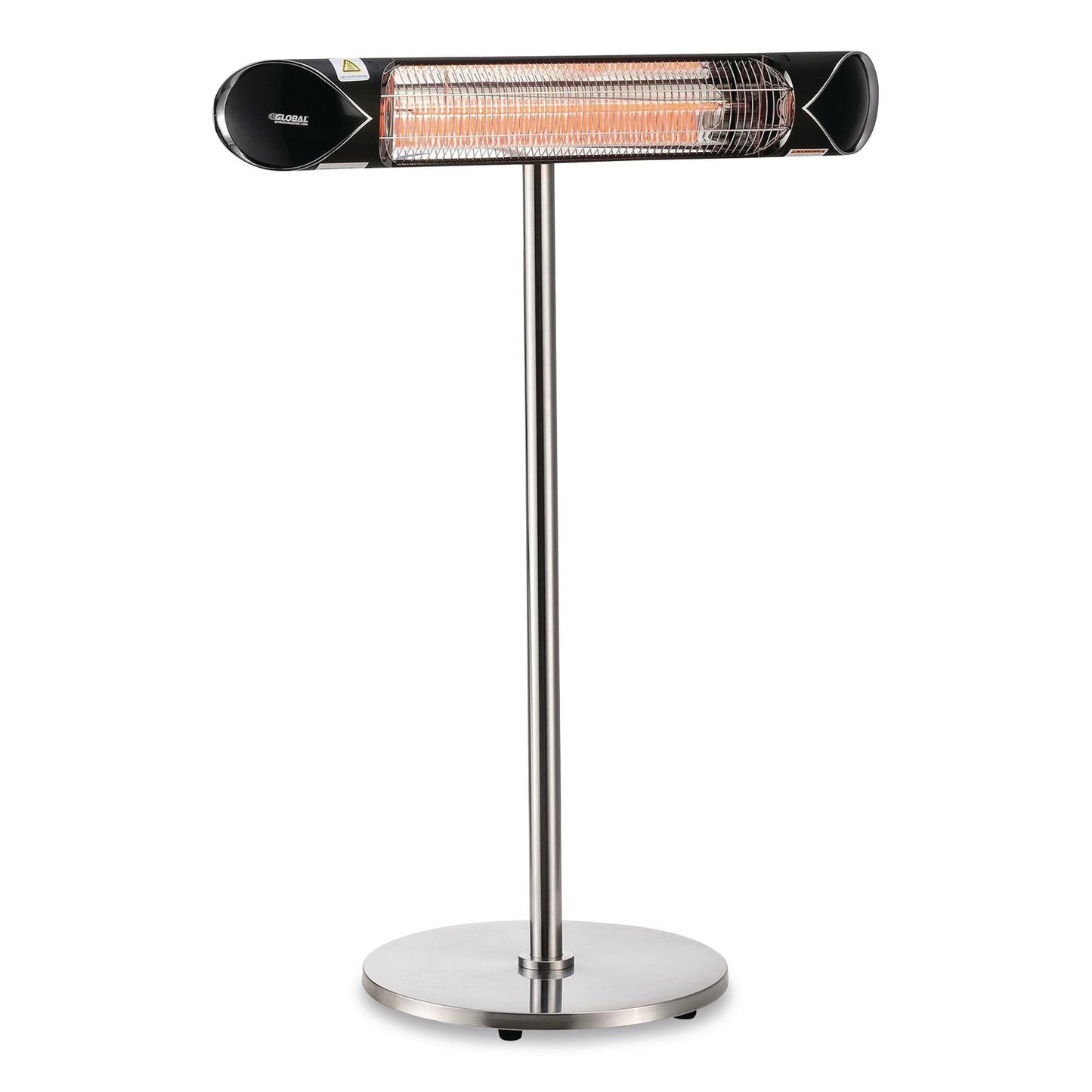 Global Industrial® Infrared Patio Heater Free Standing with Remote Control, 1,500 W, 35.38 x 5.13 x 42 to 82, Black (GBE246722)