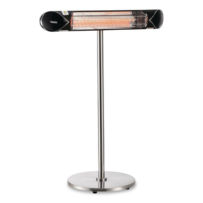 Global Industrial® Infrared Patio Heater Free Standing with Remote Control, 1,500 W, 35.38 x 5.13 x 42 to 82, Black (GBE246722)