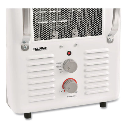Global Industrial® Portable Milkhouse Style Electric Heater, 1,500 W, 8 x 10.25 x 15.75, White (GBE246098)