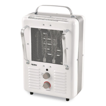 Global Industrial® Portable Milkhouse Style Electric Heater, 1,500 W, 8 x 10.25 x 15.75, White (GBE246098)