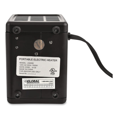 Global Industrial® Portable Heater, 1,500 W, 5.31 x 7.12 x 4.93, Black (GBE246099)