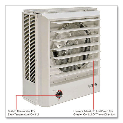 Global Industrial® Unit Heater Horizontal or Vertical Downflow, Multi-Watt, 7,500 W, 19 x 8.5 x 21.43, White (GBE246132)