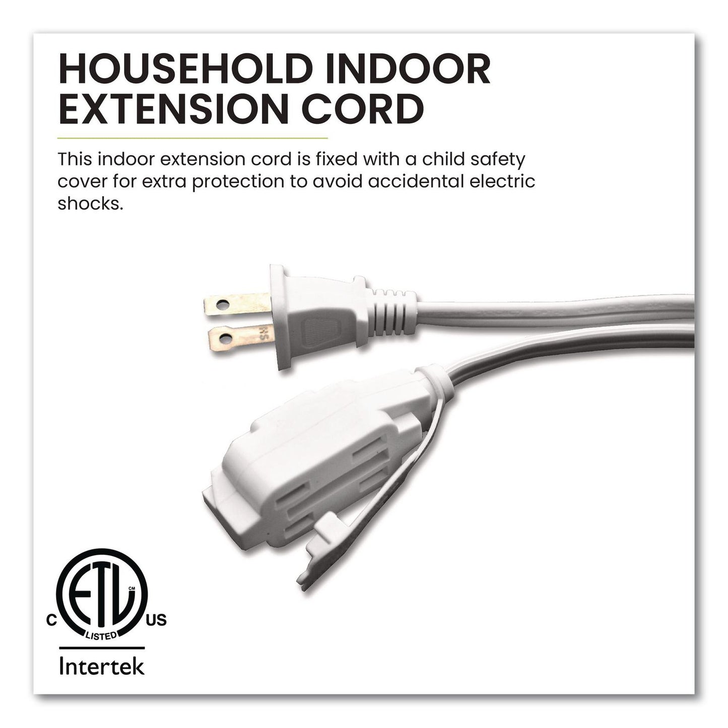 GoGreen Power Household Extension Cord, 6 ft, 13 A, White 10/Pack (GGPGG2470610)