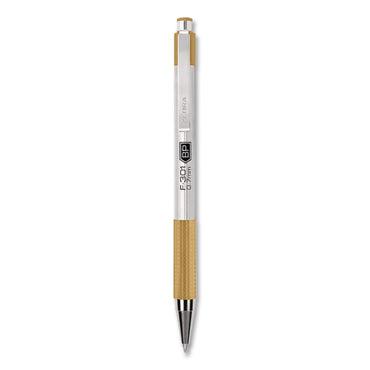 Zebra® F-301 Signature Series Earthy Tones Ballpoint Pen, Retractable, Fine 0.7 mm, Black Ink, Sandstone Barrel, 4/Pack (ZEB27254)