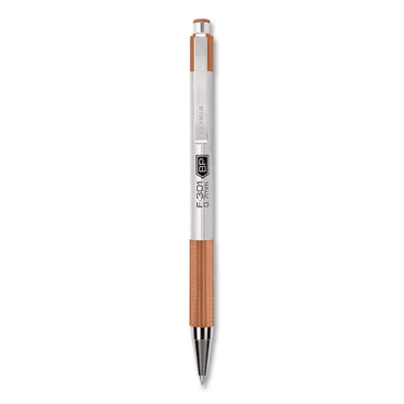 Zebra® F-301 Signature Series Earthy Tones Ballpoint Pen, Retractable, Fine 0.7 mm, Black Ink, Terracotta Barrel, 4/Pack (ZEB27294)
