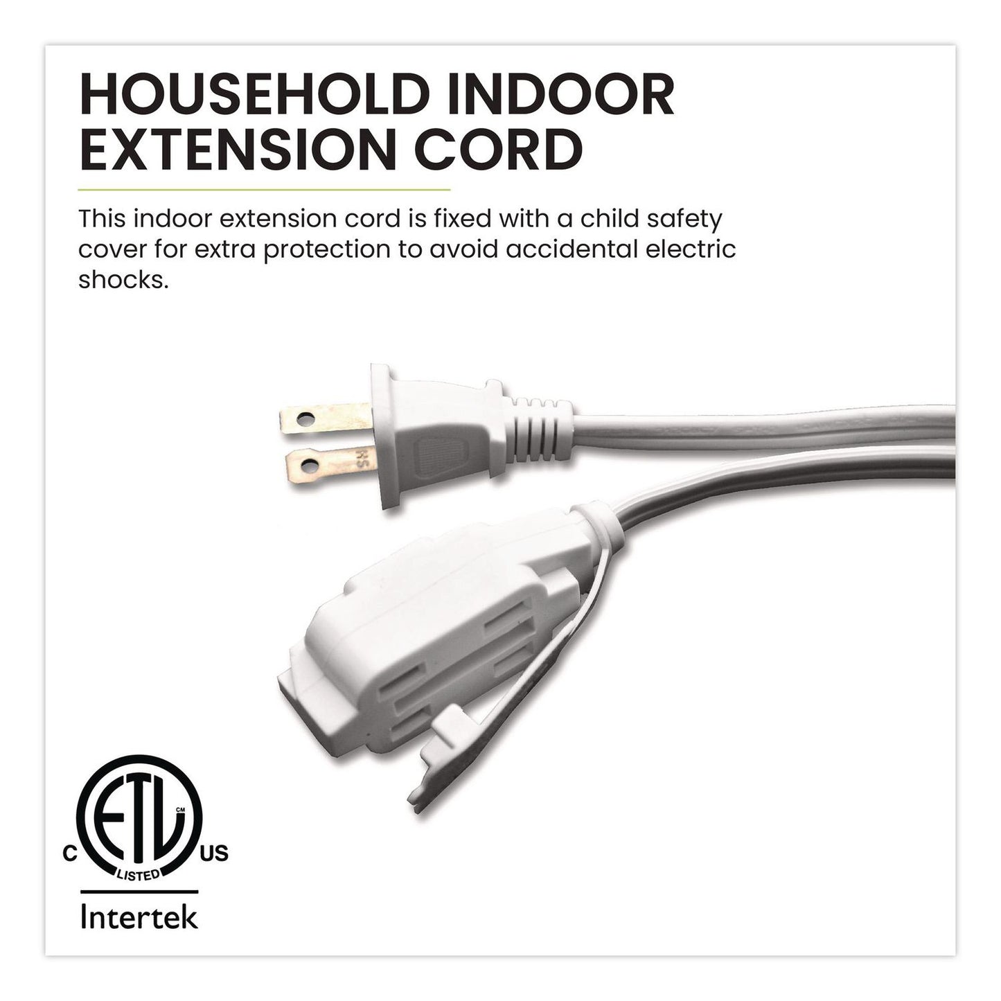 GoGreen Power Household Extension Cord, 15 ft, 13 A, White, 3/Pack (GGPGG247153)