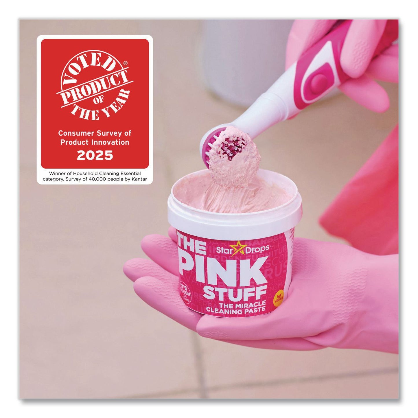 The Pink Stuff Miracle Cleaning Paste, Fruity Scent, 17.6 oz Jar (RST823781)
