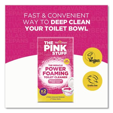 The Pink Stuff Miracle Foaming Toilet Powder, Fruity Scent, 3.5 oz Packet, 2 Packets/Box, 10 Boxes/Carton (RST824996CT)