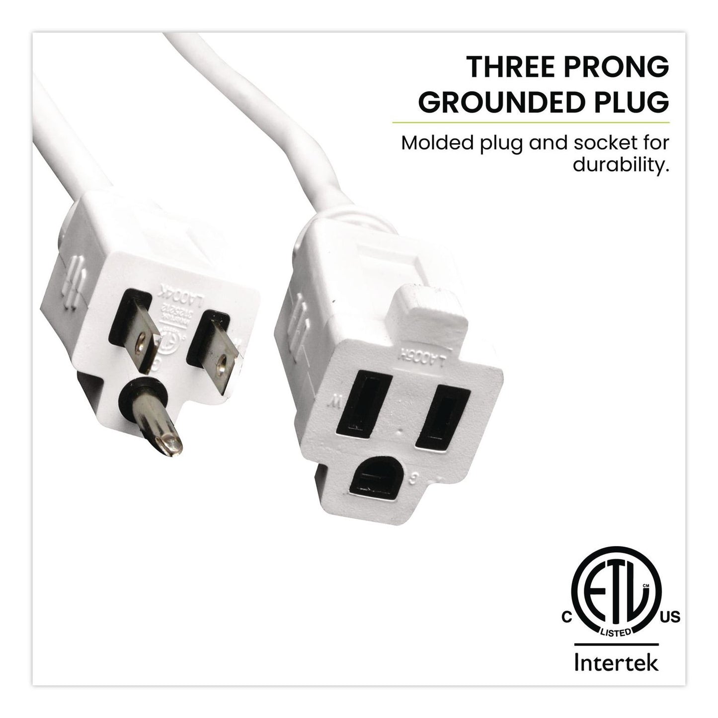 GoGreen Power 16 AWG Outdoor Extension Cord, 40 ft, 13 A, White (GGPGG13740WH)