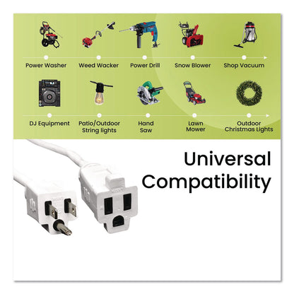 GoGreen Power 16 AWG Outdoor Extension Cord, 40 ft, 13 A, White (GGPGG13740WH)