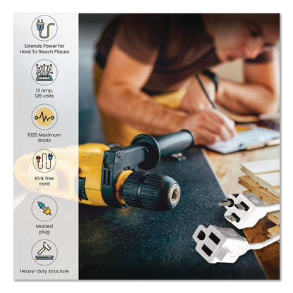 GoGreen Power 16 AWG Outdoor Extension Cord, 40 ft, 13 A, White (GGPGG13740WH)