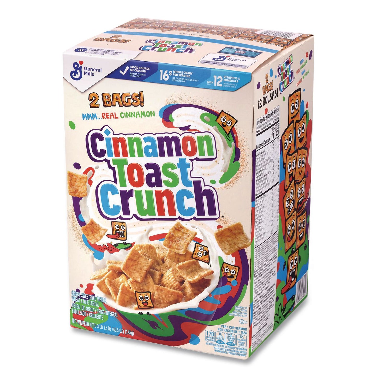 Cinnamon Toast Crunch® Cereal, Cinnamon, 2 Bags/Box, 49.5 oz Box (GRR22002621)