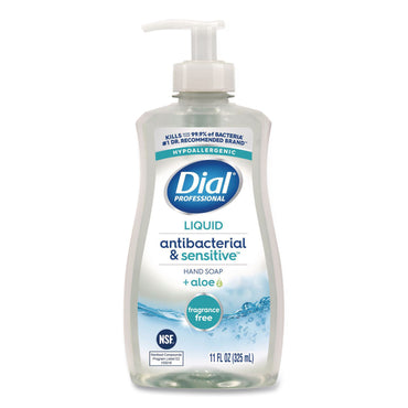 Dial® Professional Antibacterial and Sensitive Fragrance-Free Liquid Hand Soap, Unscented, 11 oz Pump Bottle (DIA35476EA)