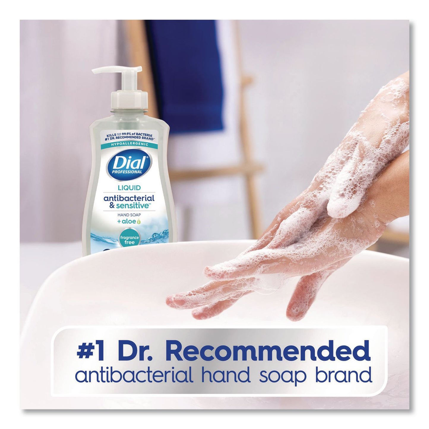 Dial® Professional Antibacterial and Sensitive Fragrance-Free Liquid Hand Soap, Unscented, 11 oz, 12/Carton (DIA35476)