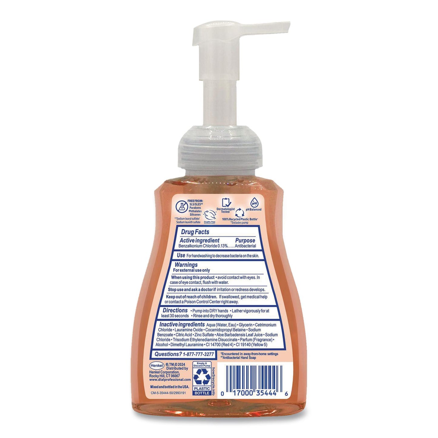 Dial® Professional Original Antibacterial Defense Foaming Hand Wash, Original, 10 oz, 8/Carton (DIA35446)