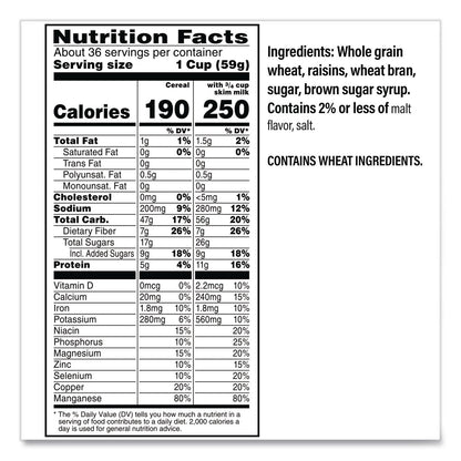 Kellogg's® Raisin Bran Cereal, 2 Bags/Box, 76.5 oz Box (GRR22002624)