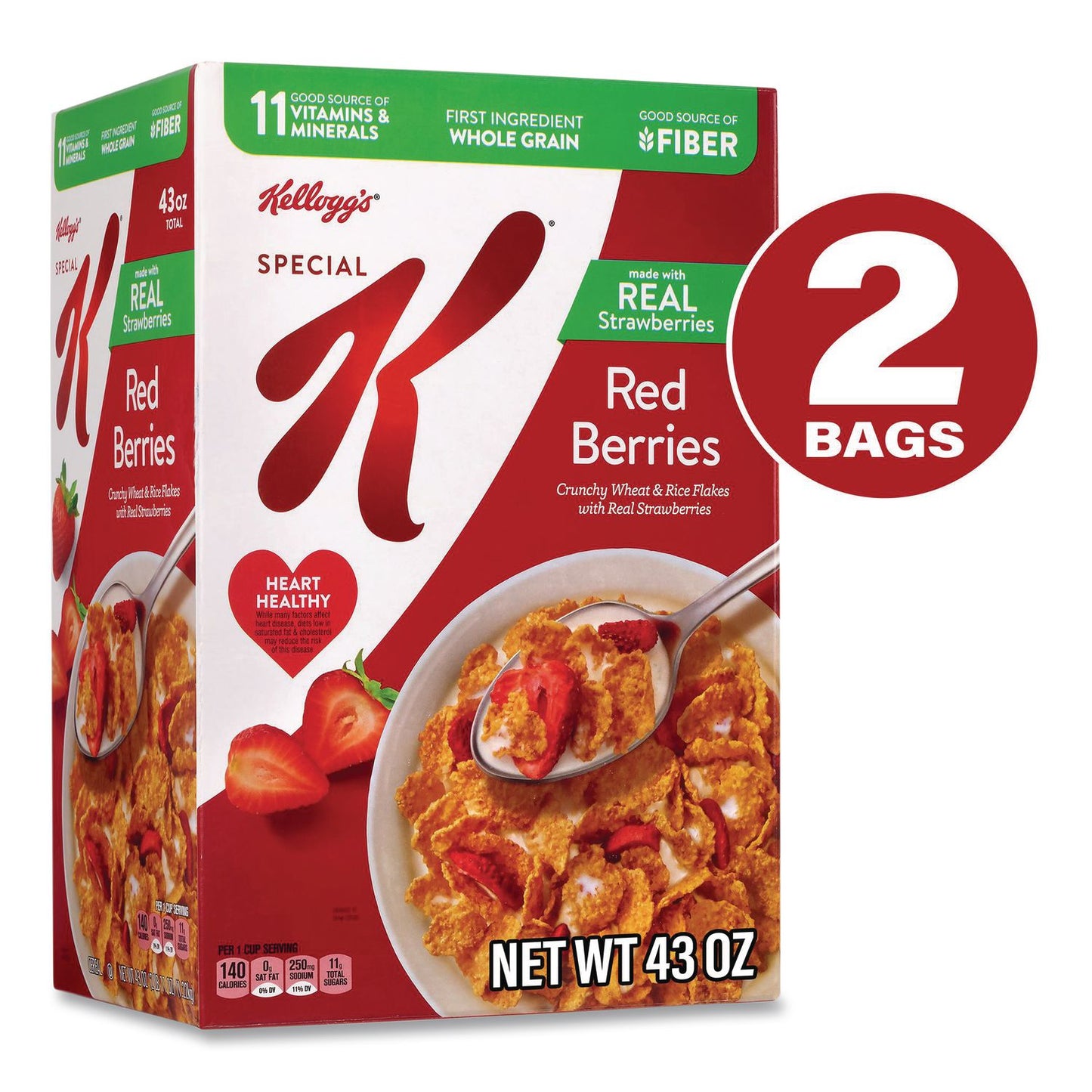 Kellogg's® Special K with Berries Cereal, 2 Bags/Box, 43 oz Box (GRR22002625)