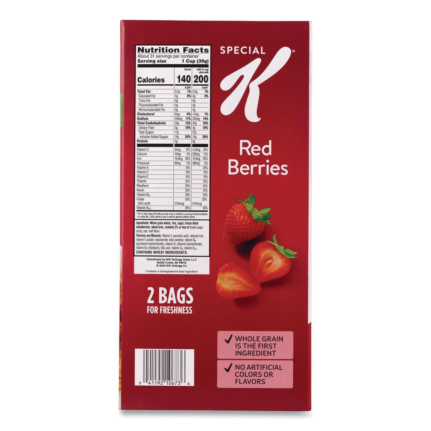 Kellogg's® Special K with Berries Cereal, 2 Bags/Box, 43 oz Box (GRR22002625)