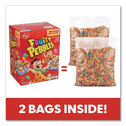 Post® Fruity Pebbles Crispy Rice Cereal, 2 Bags/Box, 38 oz Box (GRR22002627)