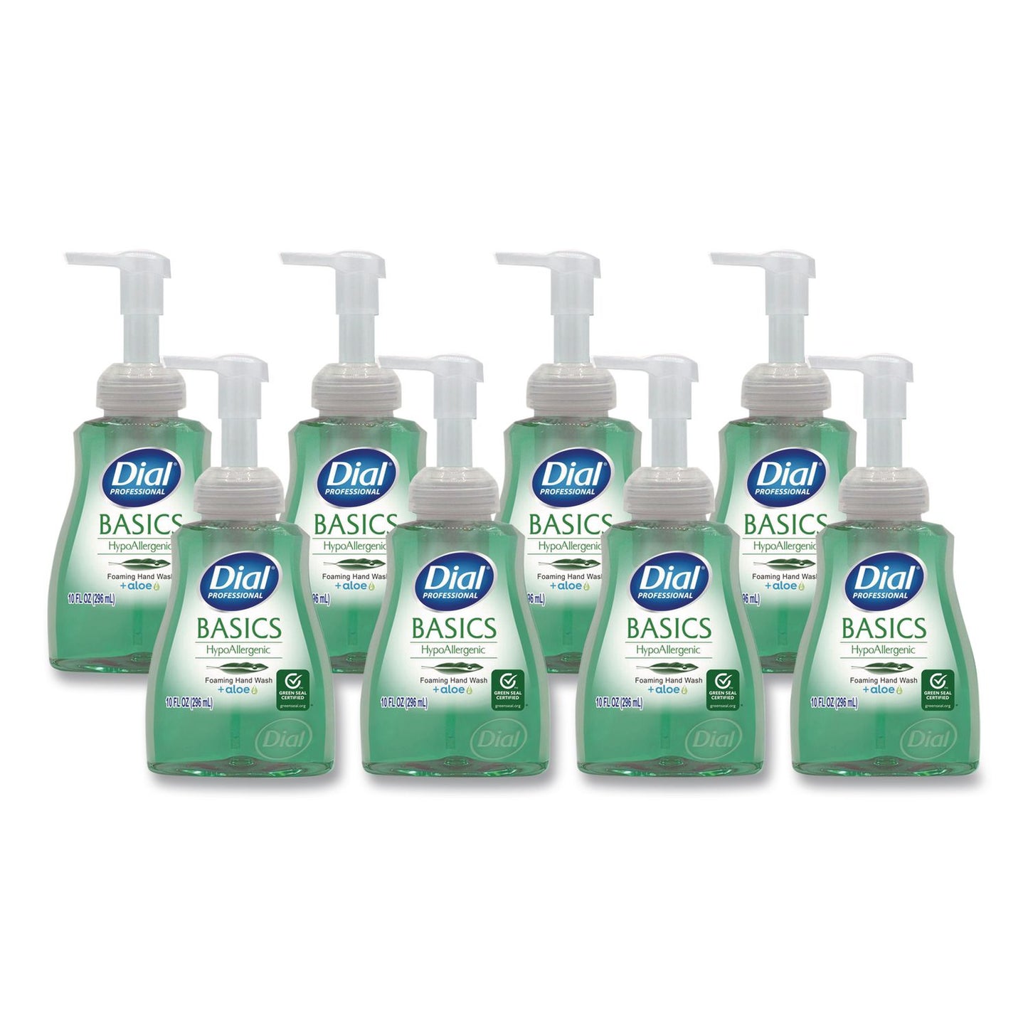 Dial® Professional Basics Hypoallergenic Foaming Hand Wash, Aquatic, 10 oz, 8/Carton (DIA35432)