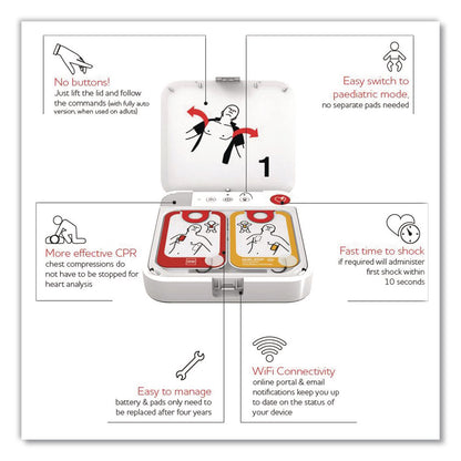 CARDIACT™ LIFEPAK CR2 Cellular Defibrillator, Fully Automatic, English/Spanish, Handle (AOH99512001714)