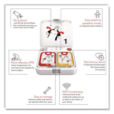 CARDIACT™ LIFEPAK CR2 Cellular Defibrillator, Fully Automatic, English/Spanish, Bag (AOH99512001713)