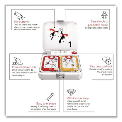 CARDIACT™ LIFEPAK CR2 Cellular Defibrillator, Fully Automatic, English/Spanish, Bag (AOH99512001713)