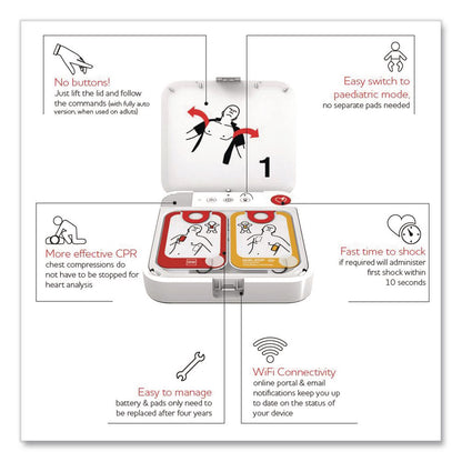 CARDIACT™ LIFEPAK CR2 Wi-Fi Defibrillator, Fully Automatic, English/Spanish, Bag (AOH99512001267)