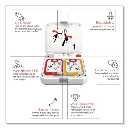 CARDIACT™ LIFEPAK CR2 Wi-Fi Defibrillator, Semi-Automatic, English, Handle (AOH99512001262)