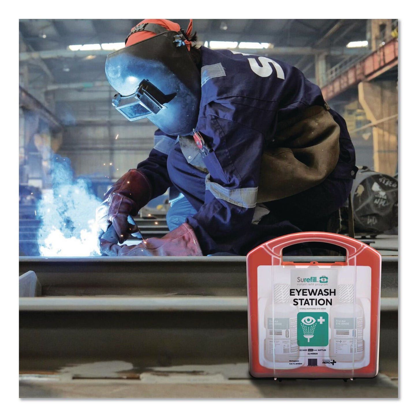 NeutraFlush® Emergency Eyewash Station 75 Series, 16 oz Bottle, 2 Bottles/Station, 4 Stations/Carton (AOHAK75EWN)