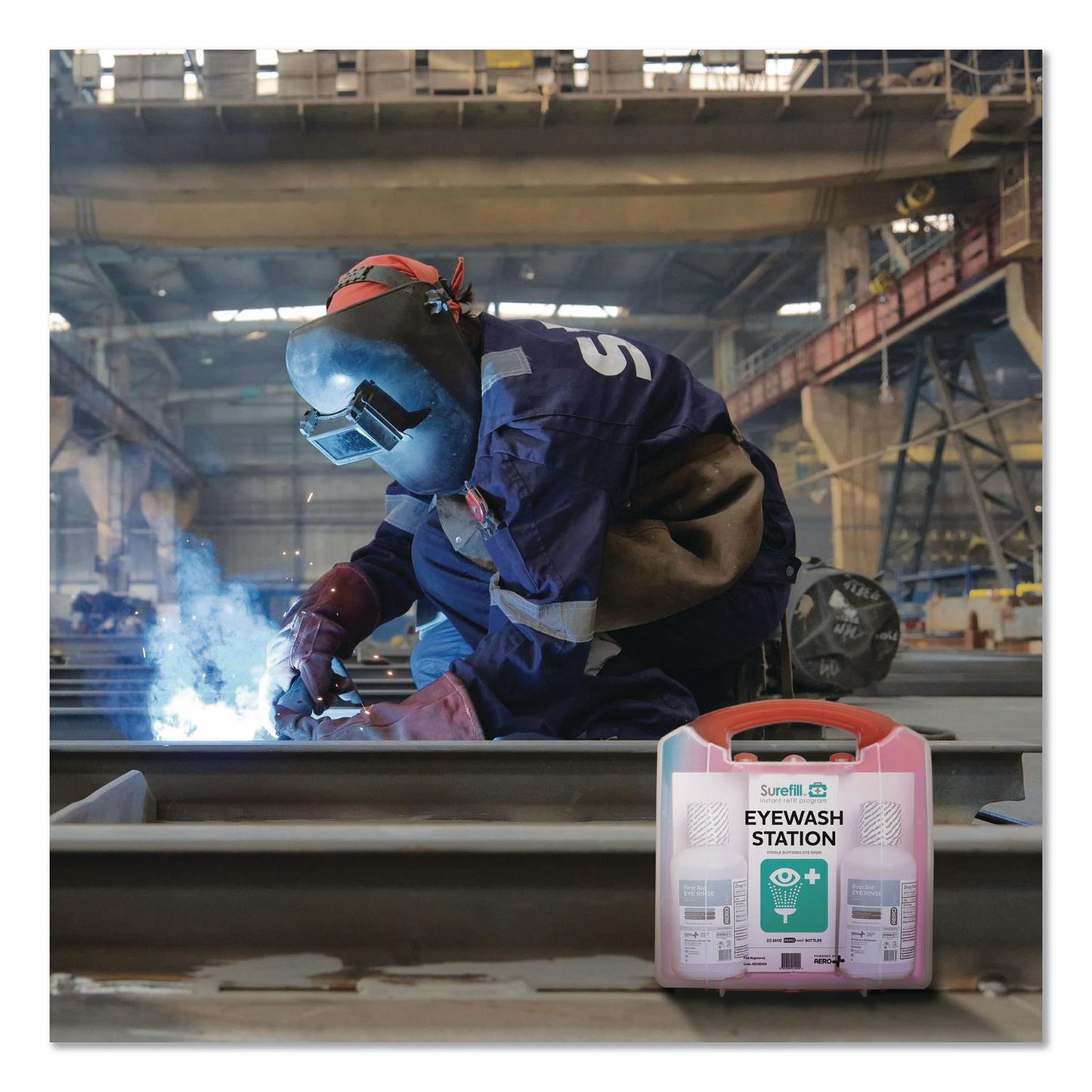 NeutraFlush® Emergency Eyewash Station 50 Series, 16 oz Bottle, 2 Bottles/Station (AOHAK50EWN)