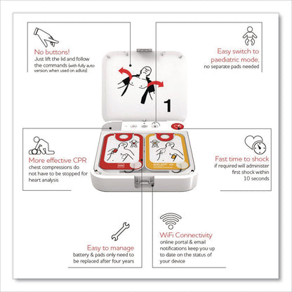CARDIACT™ LIFEPAK CR2 Cellular Defibrillator, Semi-Automatic, English, Handle (AOH99512001708)