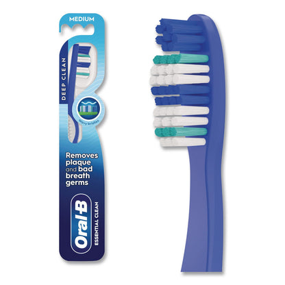 Oral-B® Essential Clean Toothbrush, Unscented, Blue/White, 72/Carton (PGC10904)
