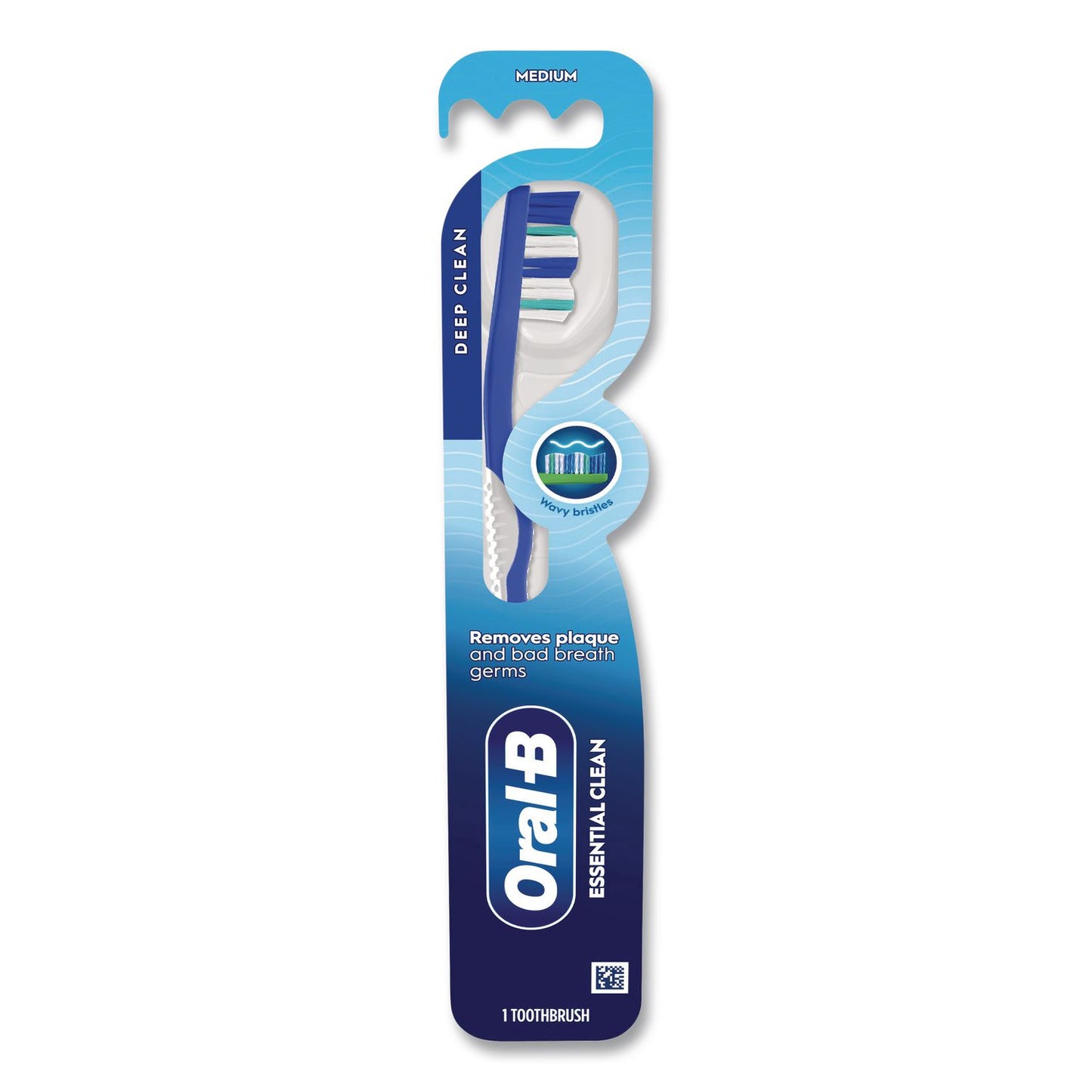 Oral-B® Essential Clean Toothbrush, Unscented, Blue/White, 72/Carton (PGC10904)