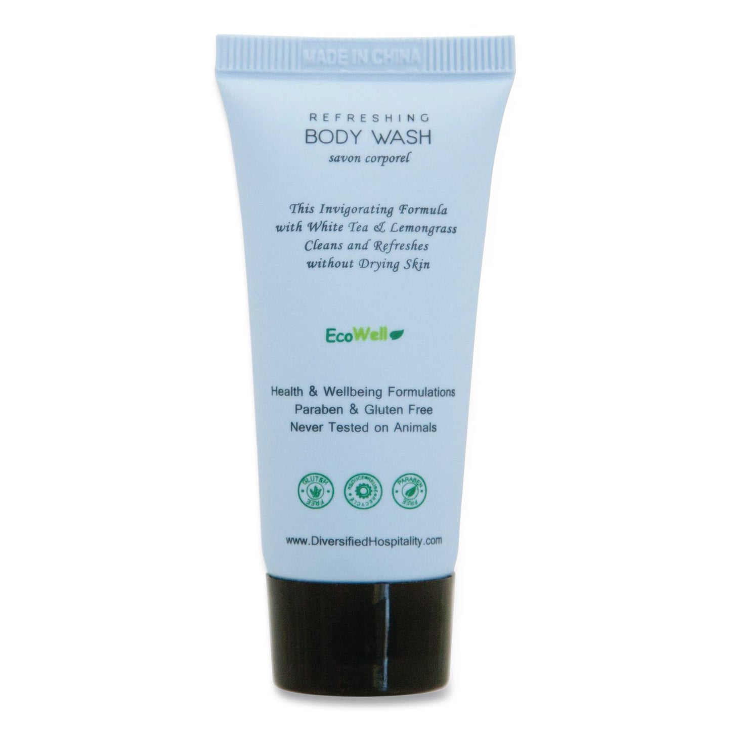 Diversified Hospitality Solutions H2O Therapy Body Wash Single Use, White Tea and Lemongrass, 0.85 oz, 300/Carton (DHS007088)