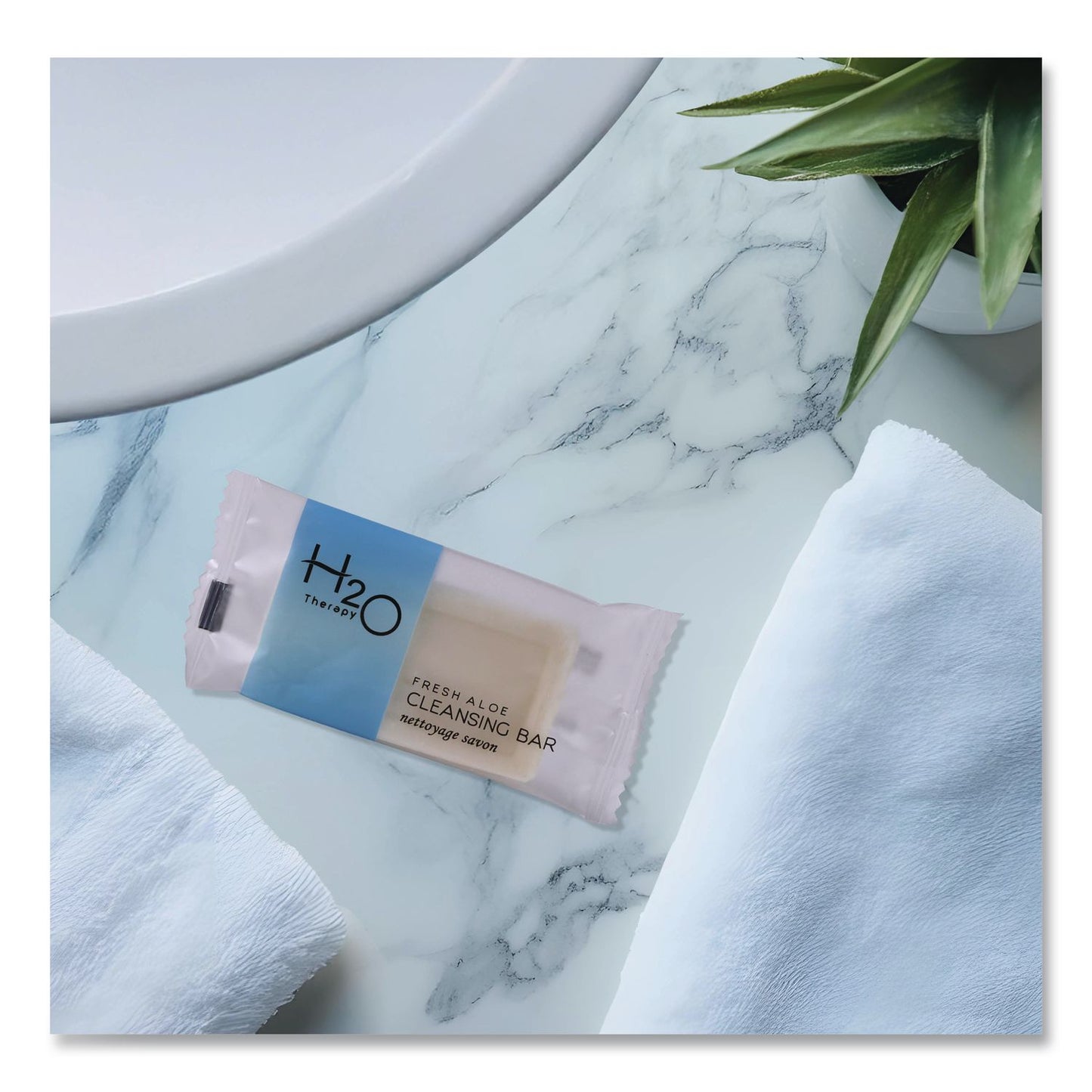 Diversified Hospitality Solutions H2O Therapy Soaps, White Tea and Lemongrass Scent, 0.5 oz Bar, 1,000/Carton (DHS007101)